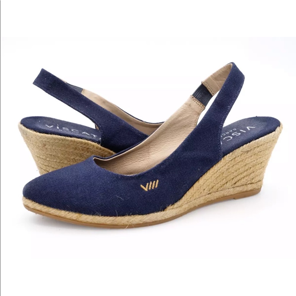 Viscata Womens Blue Wedge Heel Slingback Sandals